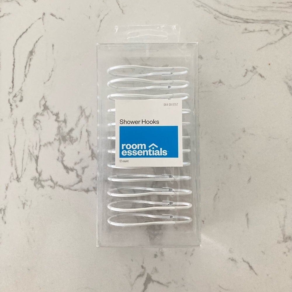 Room Essentials Basic Shower Curtain Hook with Clasp - NIB